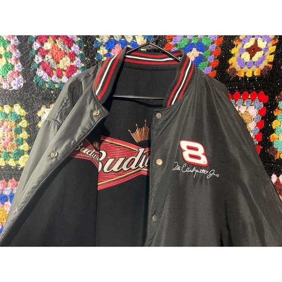Dale Earnhardt Jr Reversible JH Design Budweiser Varsity Letterman Jacket - Picture 8 of 9